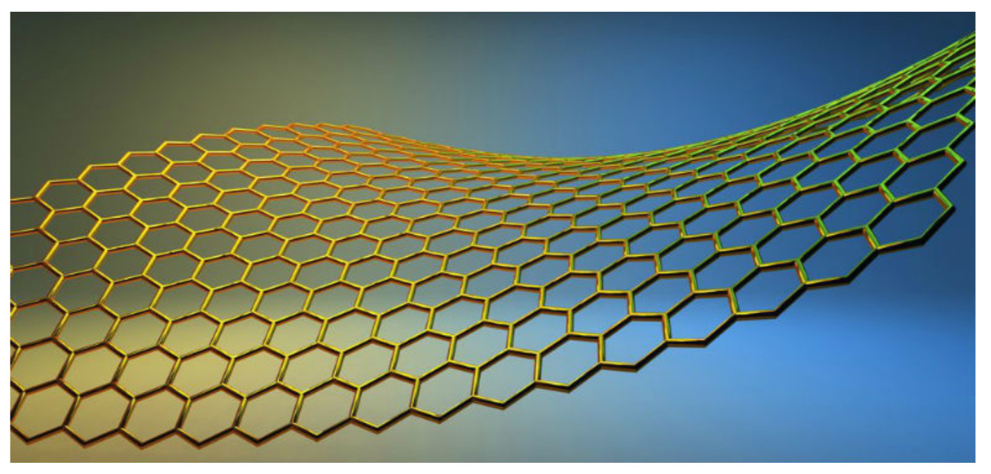 sheet of graphene which takes the shape of a hexagonal lattice
