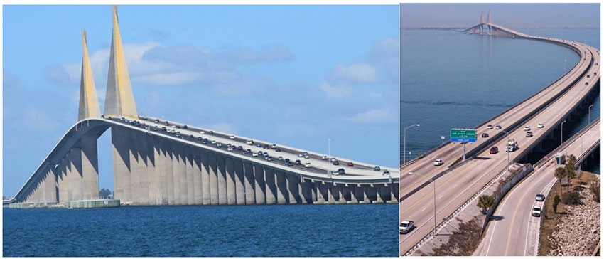 Sunshine skyway bridge in Tampa, Florida