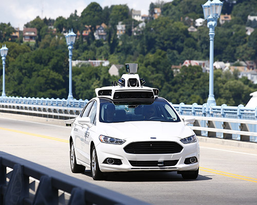 Prototype driverless car in testing